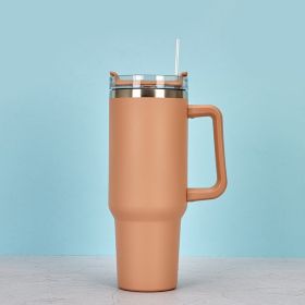 1200ml Stainless Steel Mug Coffee Cup Thermal Travel Car Auto Mugs Thermos 40 Oz Tumbler with Handle Straw Cup Drinkware New In (Color: R, capacity: 1200ml)