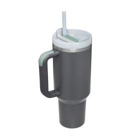 1200ml Stainless Steel Mug Coffee Cup Thermal Travel Car Auto Mugs Thermos 40 Oz Tumbler with Handle Straw Cup Drinkware New In (Color: B, capacity: 1200ml)